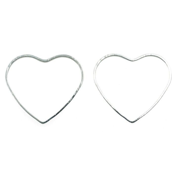 Argolla  21mm De Laton para Collar Y Pulsera Plat Corazon