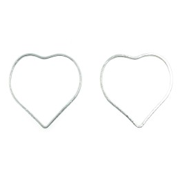 Argolla  17mm De Laton para Collar Y Pulsera Plat Corazon