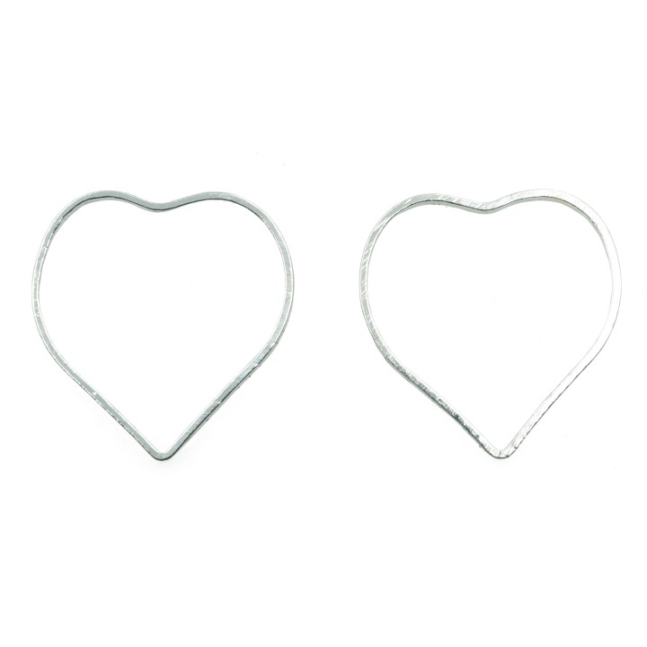 Argolla  17mm De Laton para Collar Y Pulsera Plat Corazon