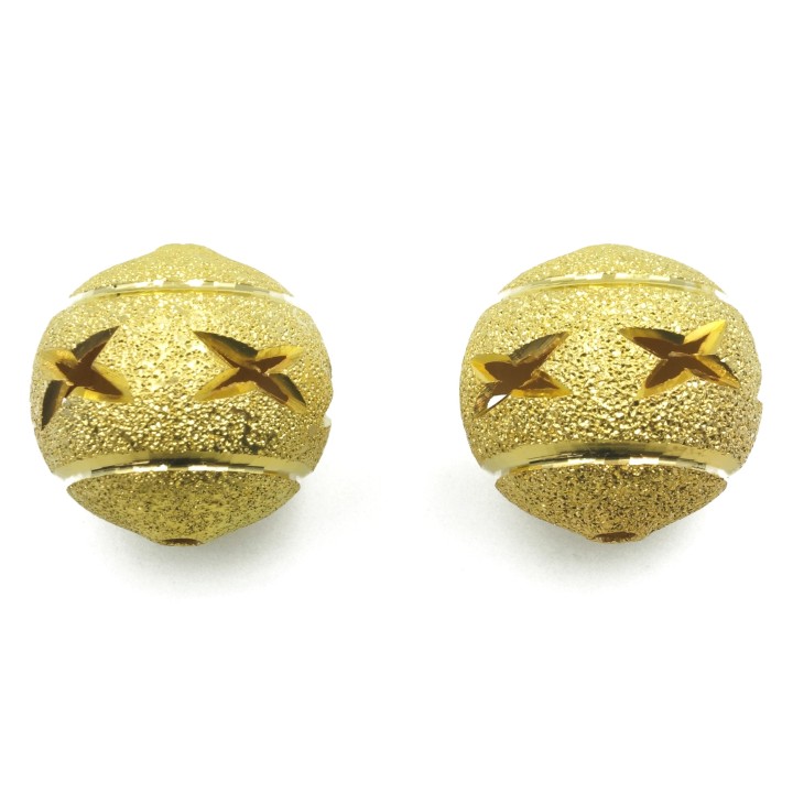 Bola perforada 16 mm de laton para collar y pulsera