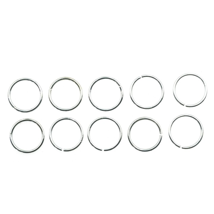 Argolla  8mm De Laton para Collar Y Pulsera Plateada