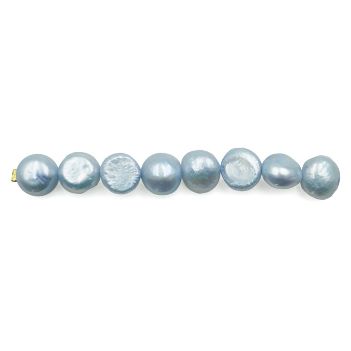 Redonda plana 8mm perla de rio para collar pulsera y aretes