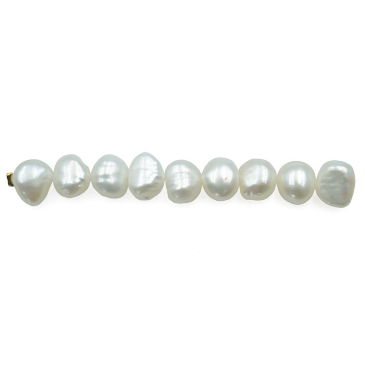 Redonda plana 8mm perla de rio para collar pulsera y aretes