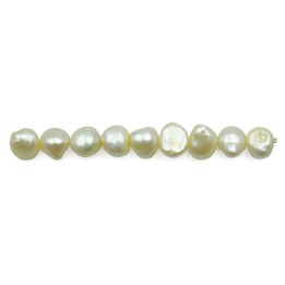 Redonda plana 8mm perla de rio para collar pulsera y aretes