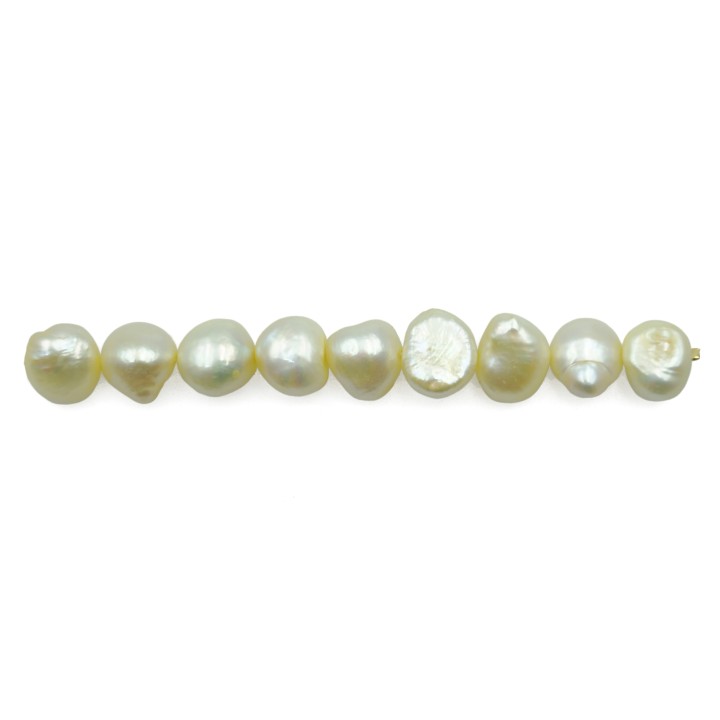 Redonda plana 8mm perla de rio para collar pulsera y aretes