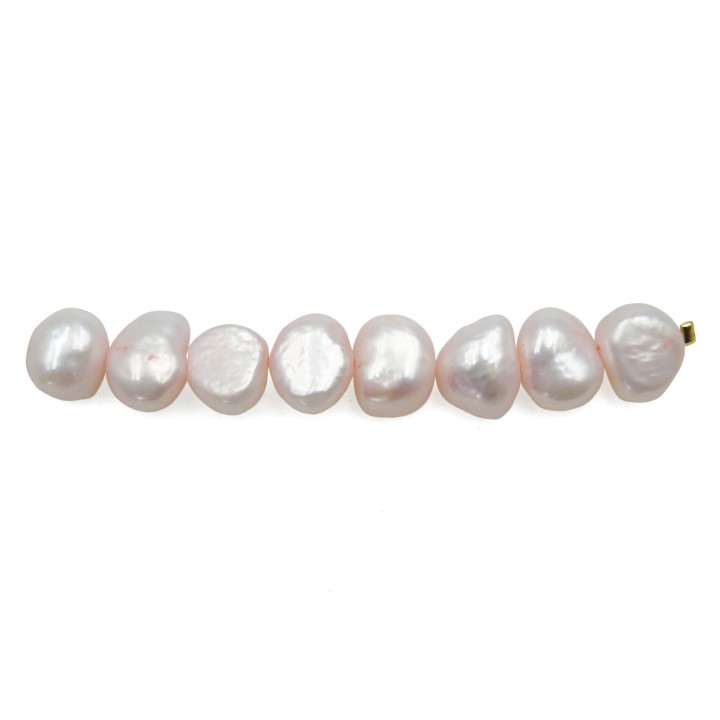 Redonda plana 8mm perla de rio para collar pulsera y aretes