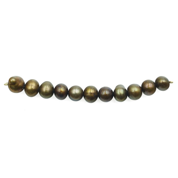 Ovoide perforado 7x6mm perla de rio para collar pulsera y aretes
