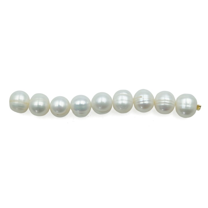 Ovoide perforado 8x7mm perla de rio para collar pulsera y aretes