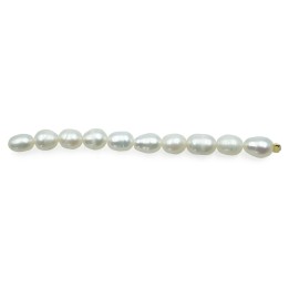 Ovoide perforado 6x4mm perla de rio para collar pulsera y aretes