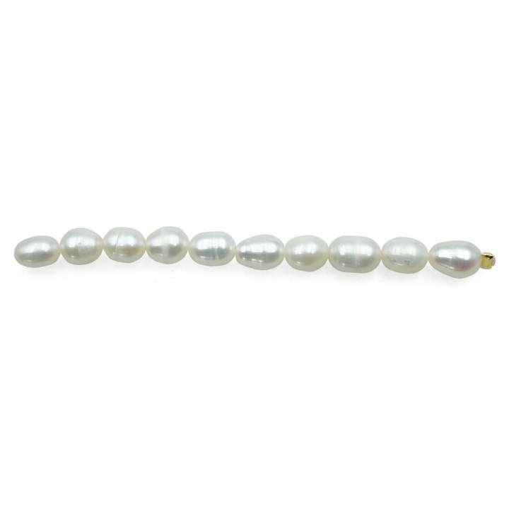Ovoide perforado 6x4mm perla de rio para collar pulsera y aretes