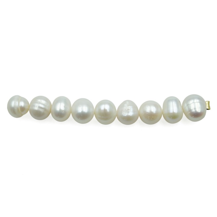 Ovoide perforado 7x8mm perla de rio para collar pulsera y aretes