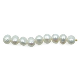 Ovoide perforado 8x6mm perla de rio para collar pulsera y aretes