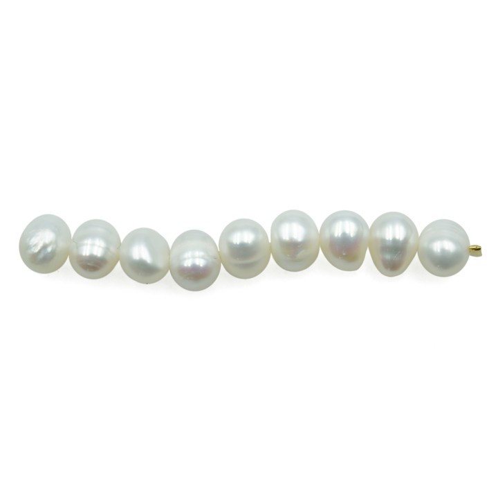 Ovoide perforado 8x6mm perla de rio para collar pulsera y aretes