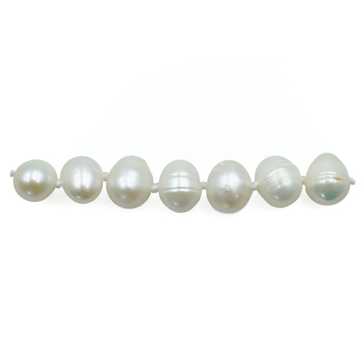Ovoide perforado 9x7mm perla de rio para collar pulsera y aretes