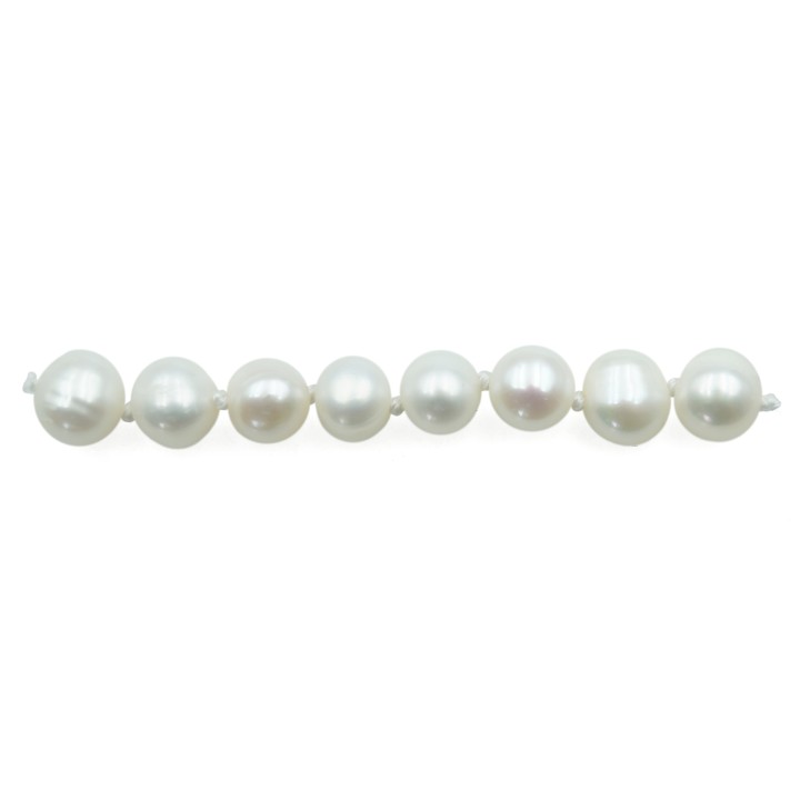Ovoide perforado 8x7mm perla de rio para collar pulsera y aretes