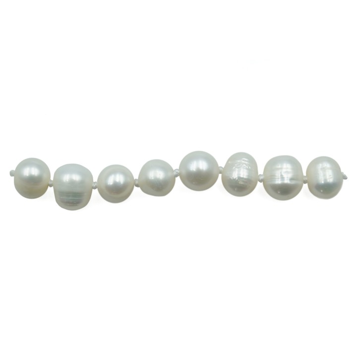 Ovoide perforado 9x8mm perla de rio para collar pulsera y aretes