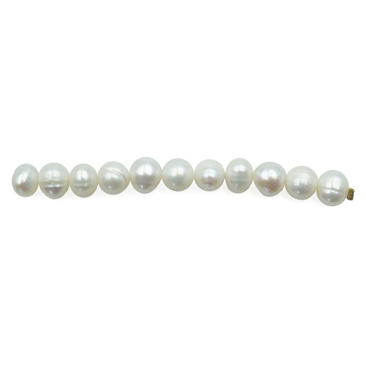 Bola deforme perforada 6mm y 7mm perla de rio para collar pulsera y aretes