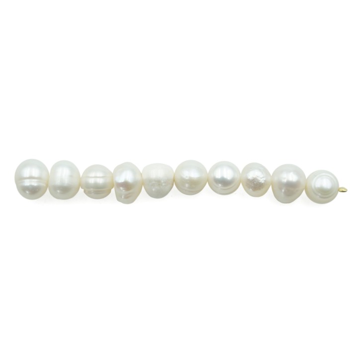 Bola deforme perforada 7mm perla de rio para collar pulsera y aretes