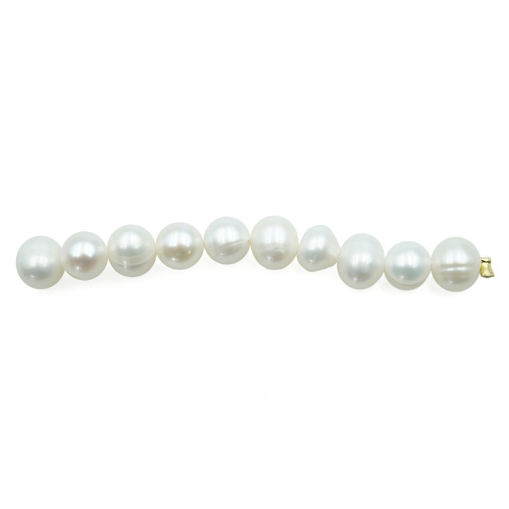Bola deforme perforada 6mm perla de rio para collar pulsera y aretes