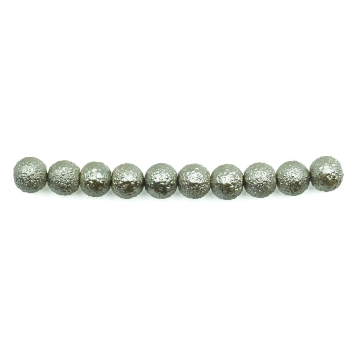 Perla ice redonda 6mm de vidrio para collar pulsera y aretes