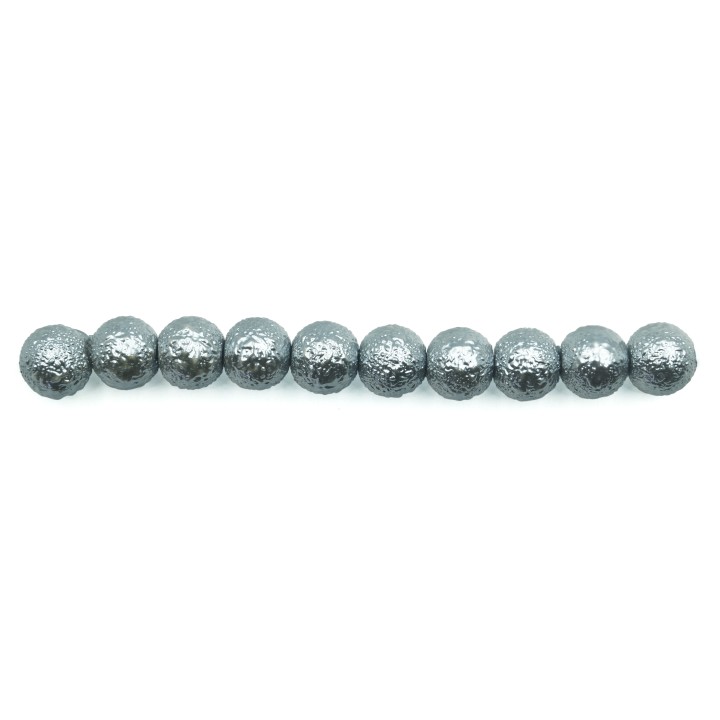 Perla ice redonda 6mm de vidrio para collar pulsera y aretes