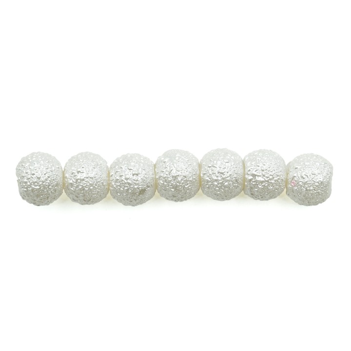 Perla ice redonda 8mm de vidrio para collar pulsera y aretes