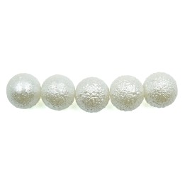 Perla ice redonda 12mm de vidrio para collar pulsera y aretes