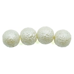 Perla ice redonda 14mm de vidrio para collar pulsera y aretes