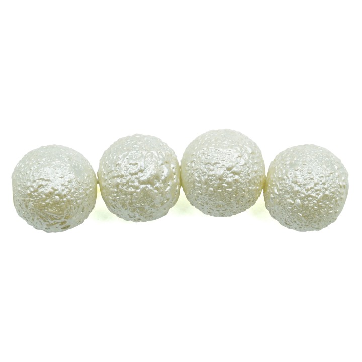 Perla ice redonda 14mm de vidrio para collar pulsera y aretes
