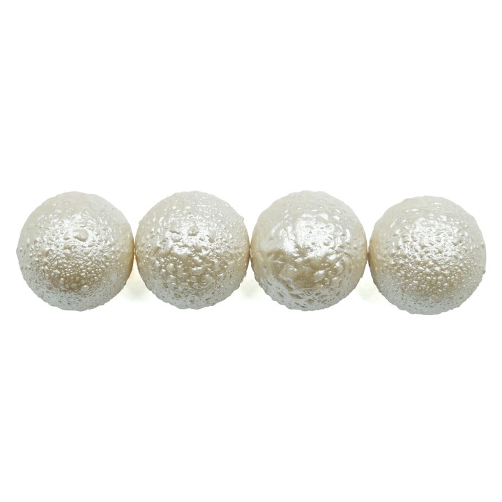Perla ice redonda 14mm de vidrio para collar pulsera y aretes