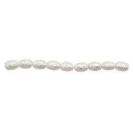 Perla ice oval 6x4mm de vidrio para collar pulsera y aretes
