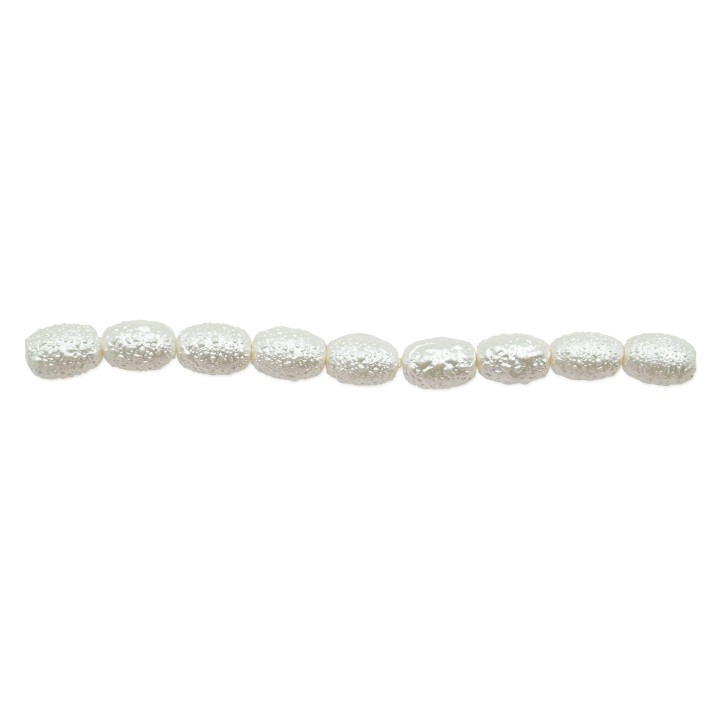 Perla ice oval 6x4mm de vidrio para collar pulsera y aretes