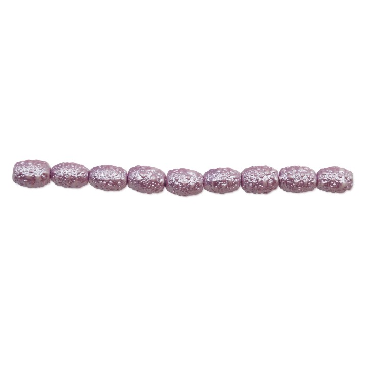 Perla ice oval 6x4mm de vidrio para collar pulsera y aretes
