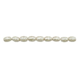 Perla ice oval 6x4mm de vidrio para collar pulsera y aretes