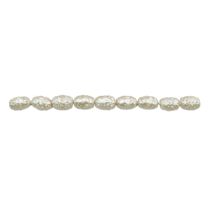 Perla ice oval 6x4mm de vidrio para collar pulsera y aretes