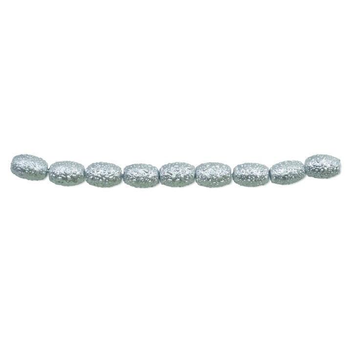 Perla ice oval 6x4mm de vidrio para collar pulsera y aretes