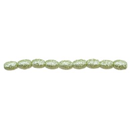 Perla ice oval 6x4mm de vidrio para collar pulsera y aretes