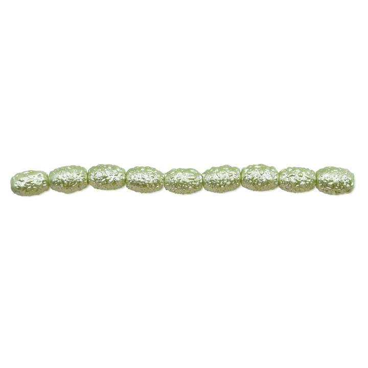 Perla ice oval 6x4mm de vidrio para collar pulsera y aretes