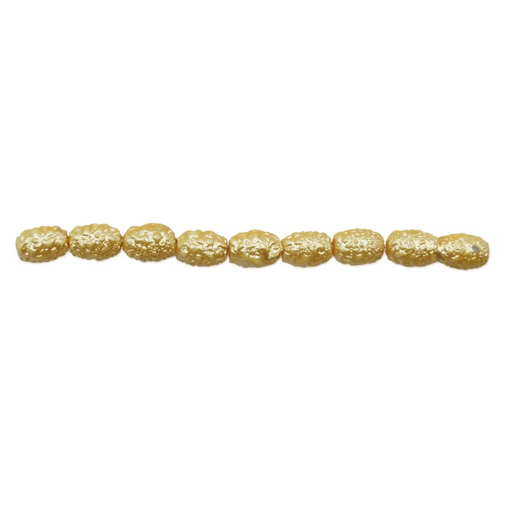 Perla ice oval 6x4mm de vidrio para collar pulsera y aretes