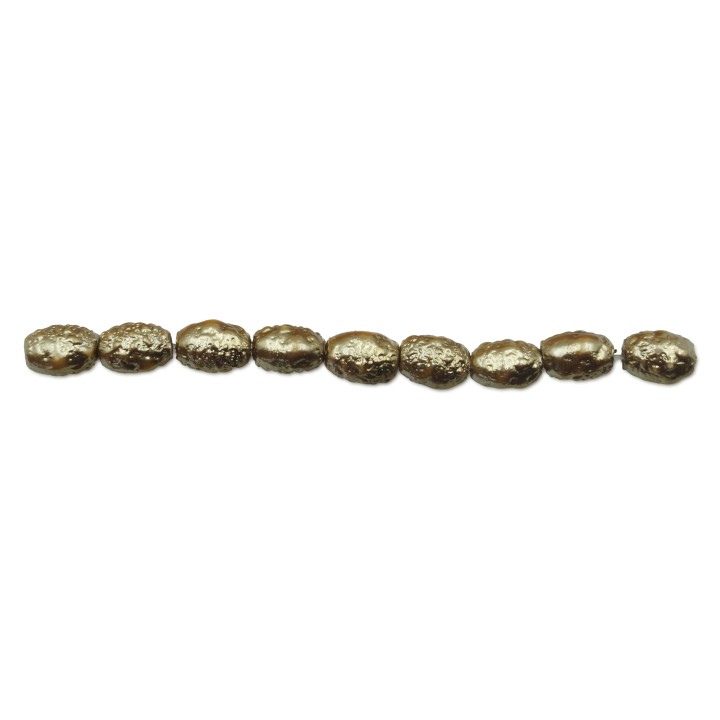 Perla ice oval 6x4mm de vidrio para collar pulsera y aretes