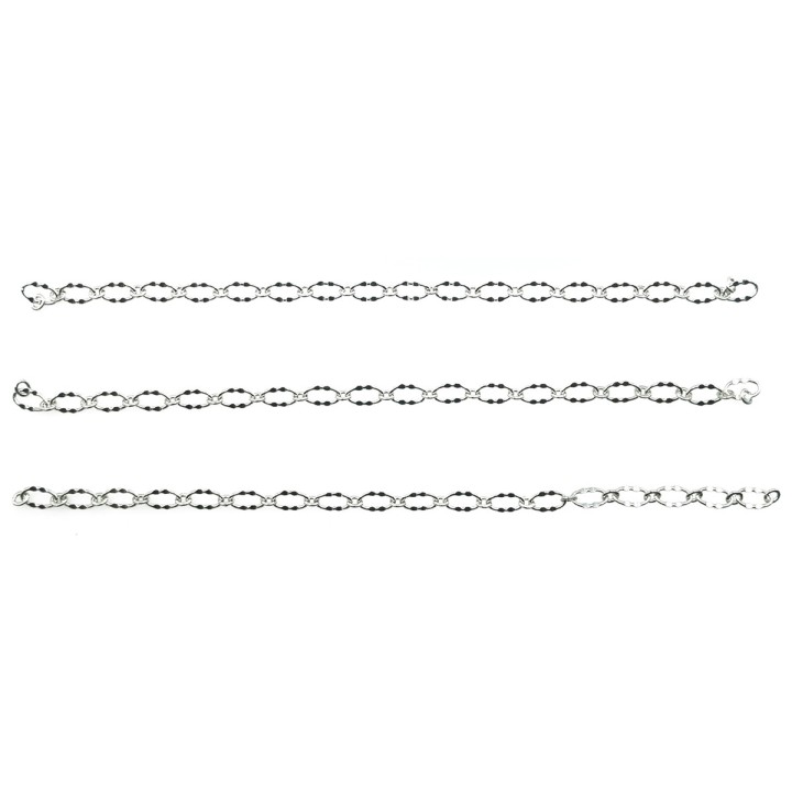 Cadena 3mm Para Collar y Pulsera Rodio