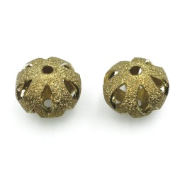Dona perforada 12 mm de laton para collar y pulsera