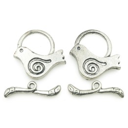 Broche 2pz de pewter pv 17x23mm