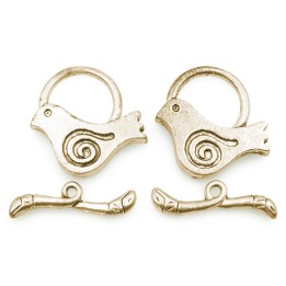 Broche 2pz de pewter ov 17x23mm