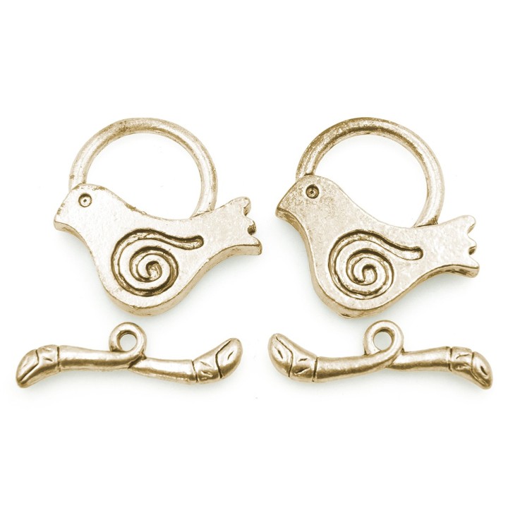 Broche 2pz de pewter ov 17x23mm