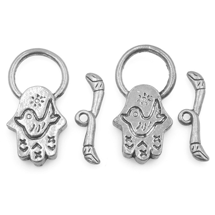 Broche 2pz de pewter pv 16x32mm