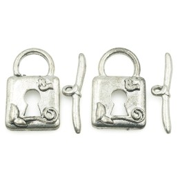 Broche 2pz de pewter pv 13x25mm