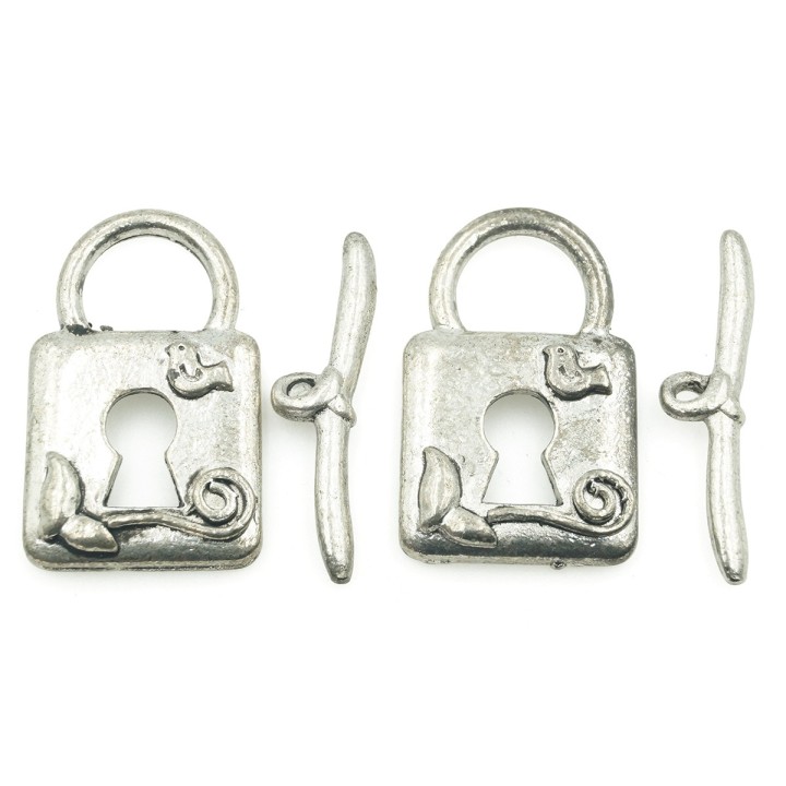 Broche 2pz de pewter pv 13x25mm