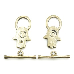 Broche 2pz de pewter ov 14x29mm