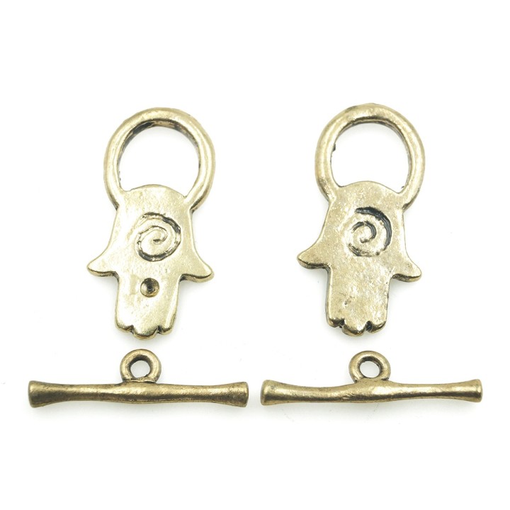 Broche 2pz de pewter ov 14x29mm